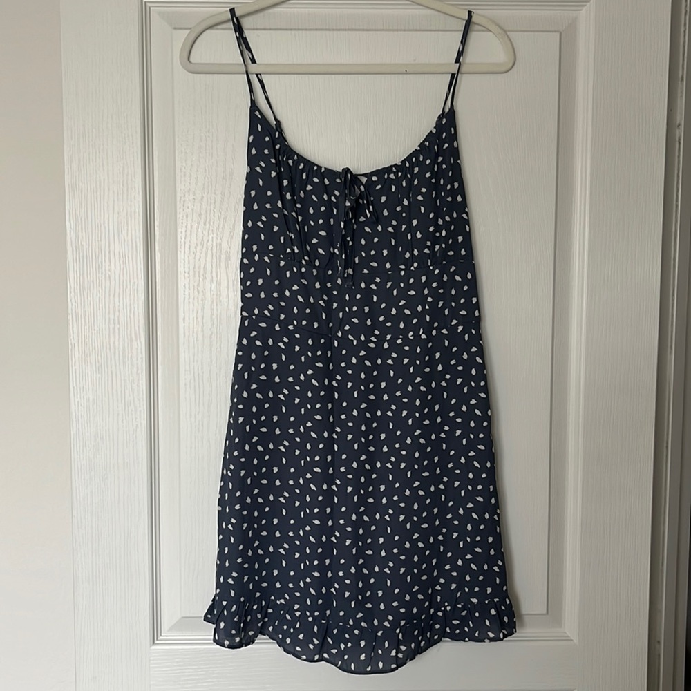 Abercrombie Blue and White Tie Bust Mini Dress, Sz S